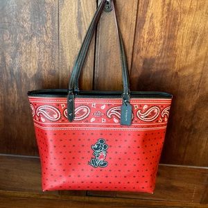 Coach Disney Mickey reversible bandana tote